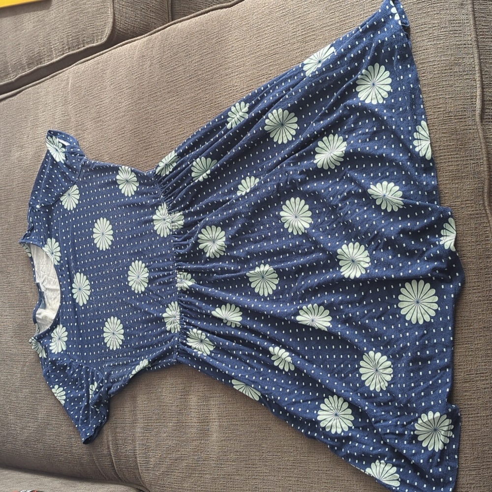 ModCloth Daisy Ensemble Observation Knit Floral Blue Dress Women’s Size S
